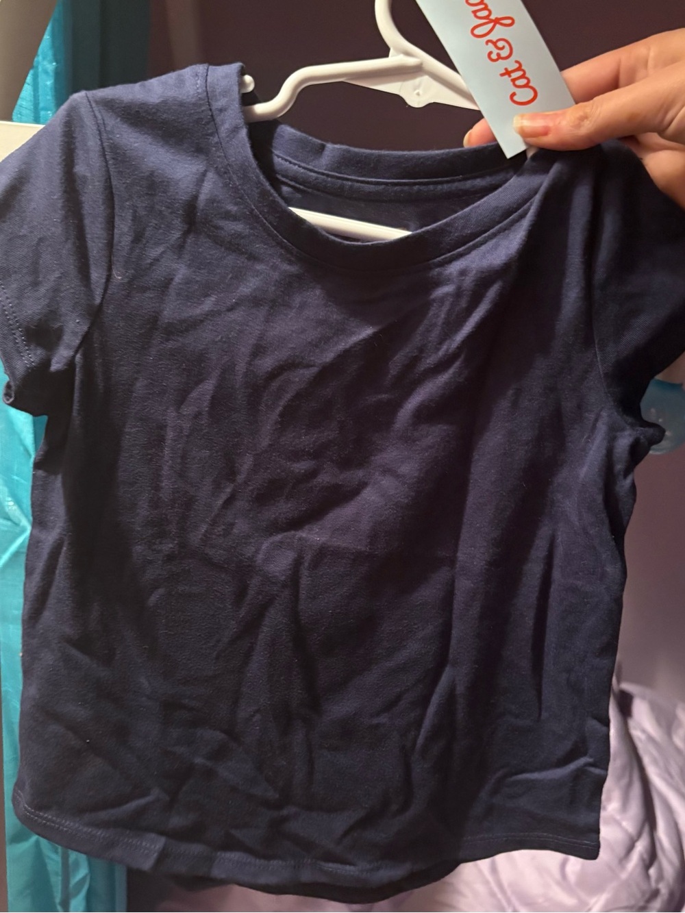 Cat & Jack size 4t navy blue short sleeve tee shirt top new